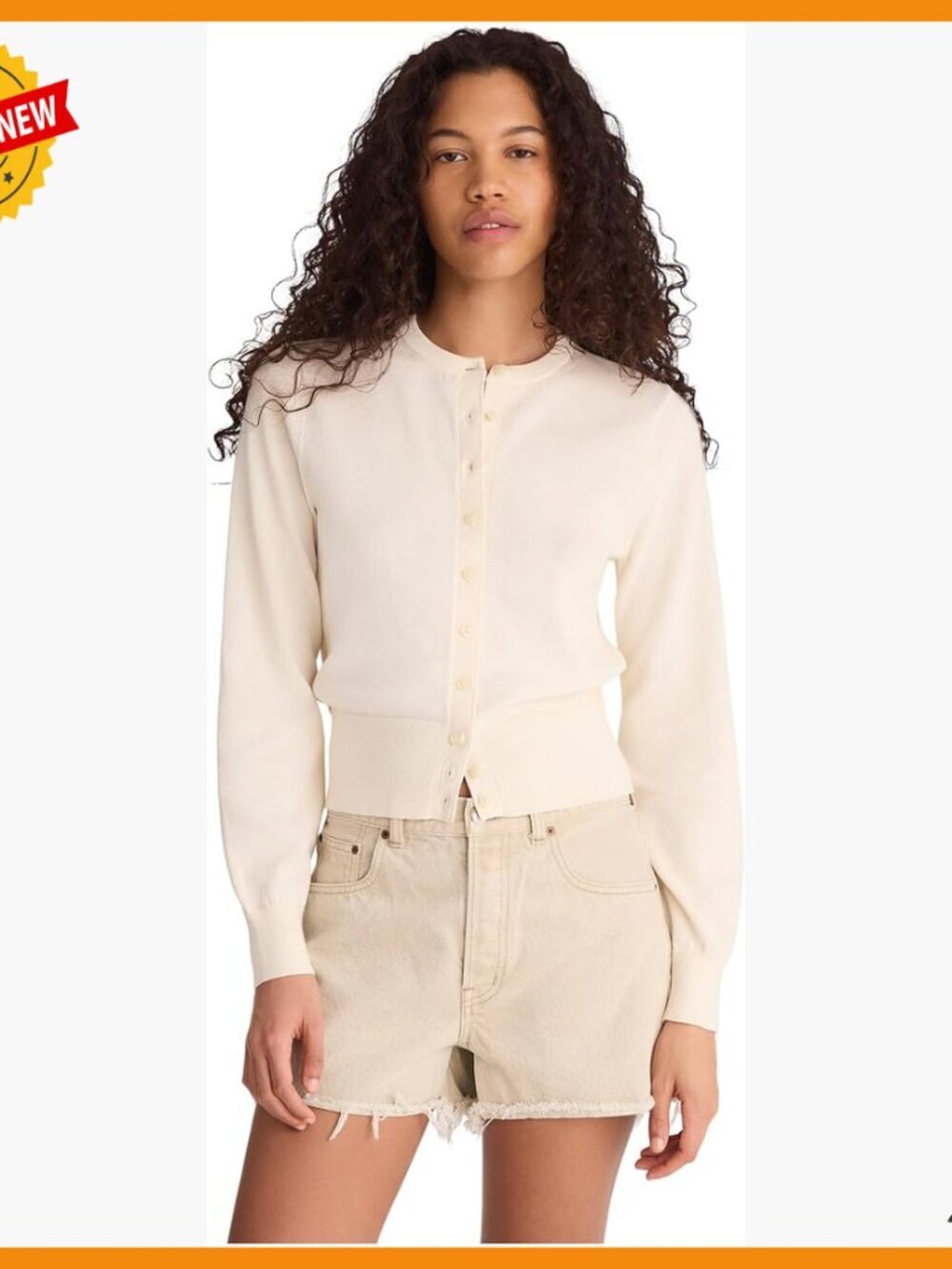 Button-Front Cotton Cardigan, Women's Sweater, Lightweight Layering Piece